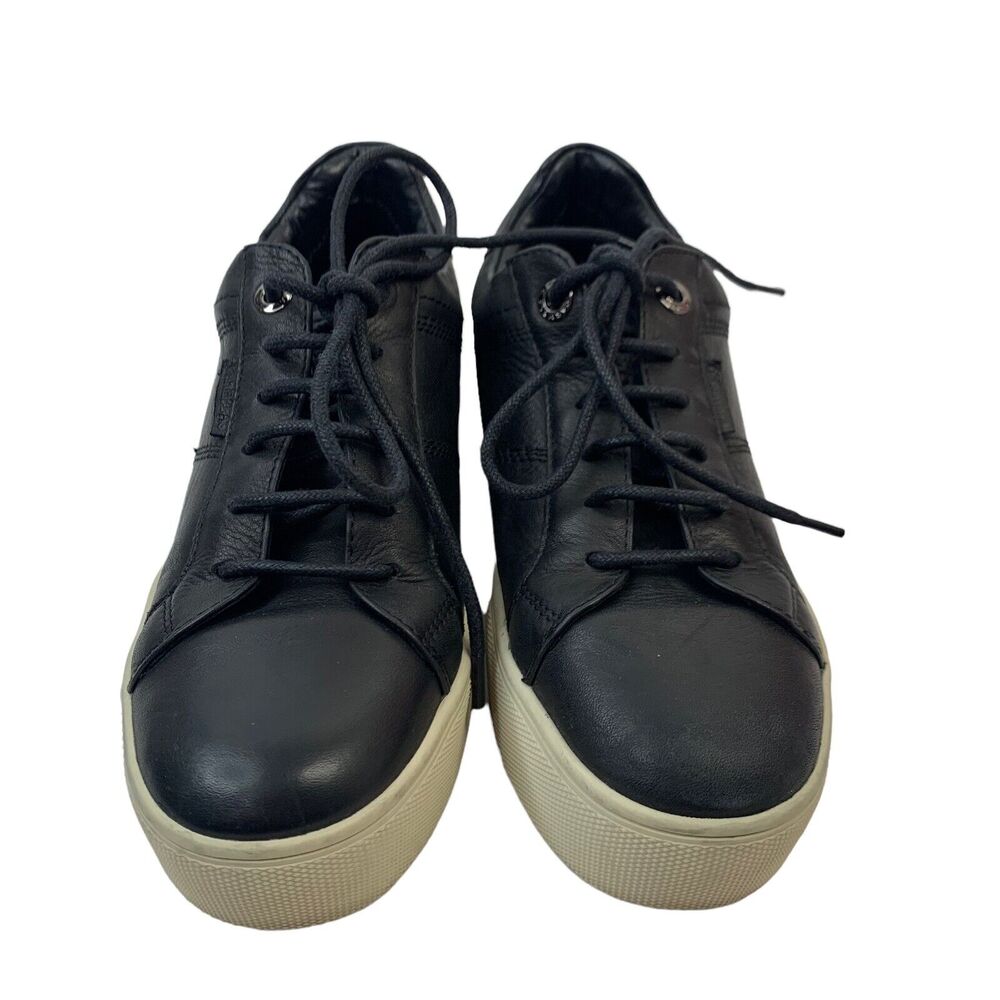 Carmela Size 37 6 Sneaker Love For Leather Black Slip On Lace Up Platform‎ Shoes